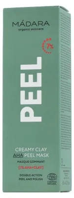 Obrázek produktu pro MÁDARA Cosmetics Creamy Peel AHA Clay Mask, Zklidňující maska, Ženy, Vyhlazující, Zklidňující, Krémová, 60 ml, Tuba