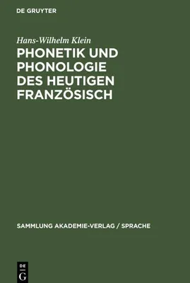 Produktbild von Phonetik und Phonologie des heutigen Französisch
