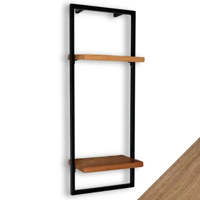 Produktbild von holz4home® Wandregal High in schwarz gerahmt | Hochwertiges Eichenholz | 70x30x15cm | Ohne Baumkante, Natur geölt | Inkl. Befestigungen aus Stahl