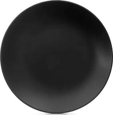 Produktbild von Großer flacher Essteller für Abendessen, Keramik, Schwarz, 27 cm