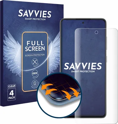 Produktbild von 4x Savvies Fullscreen Schutzfolie für Samsung Galaxy A52s 5G Displayschutz Folie Fullcover Klar Transparent