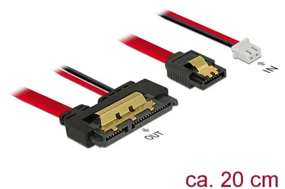 Zdjęcie produktu dla DeLOCK 85240, 0,2 m, SATA III, SATA 7-pin, SATA 22-pin, Żeńska/Żeńska, Czarny