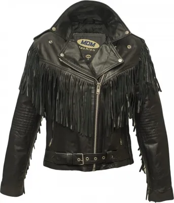 Produktbild von Fransen Lederjacke, Damen Lederjacke, Motorrad Lederjacke, Chopperjacke, Rocker (XL)