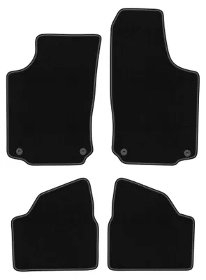 Produktbild von Velours-Fußmatten für Opel Corsa C 2000-2006 (Schrägheck) – 4-tlg, Schwarz, passgenau – Wielganizator BASIC