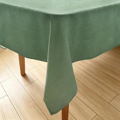 Obrázek produktu pro Ubrousek na stůl, vzhled lnu, omyvatelný, zelený, 140 x 300 cm