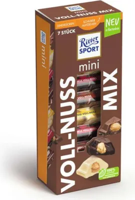 Immagine prodotto di Ritter Sport Mini 7er Mix di noci intere al cioccolato Confezione da 116 g