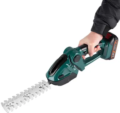 Immagine prodotto di Tagliaerba a siepe - Potatore per siepi - Forbici da potatura - Tagliaerba a siepe elettrico - Tagliaerba a siepe a batteria - 2 in 1
