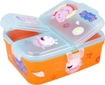 Produktbild von Peppa Pig Multi-Fach Lunchbox, Mehrkammer - Sandwichbox, Brotdose, BPA frei - Peppa Wutz
