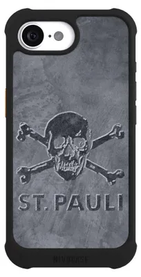 Produktbild von NIVOCASE Hülle für Apple iPhone 16e  Stoßfeste Handyhülle NIVOmax Case Schwarz Beton FC St. Pauli Logo