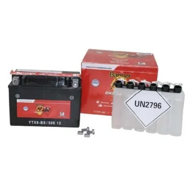 Image de Batterie moto Banner BikeBull AGM YTX9-BS 12V/8AH avec pack d'acide
