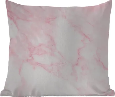 Produktbild von MuchoWow® Outdoor Kissen - Marmor - Weiß - Rosa - Chic - Marmoroptik - 40x40 cm - Wetterfest - Lounge Kissen - Kopfkissen - Interieur - Polster mit Bild