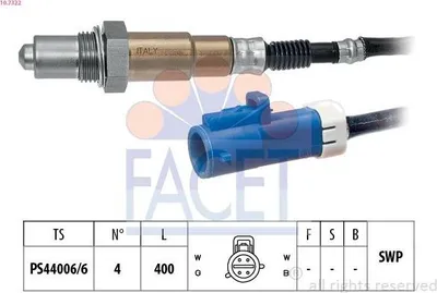 Produktbild von FACET Lambdasonde für FORD FOCUS (DAW, DBW) Beheizt Planarsonde 400mm 10.7322