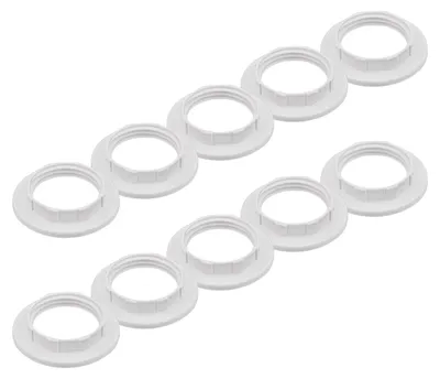 Produktbild von Schraubring E14 10 Stück Ø 27 mm Lichtsockelringe n für Lampenfassungen Gewindering Befestigung für Lampenschirme hellgrau