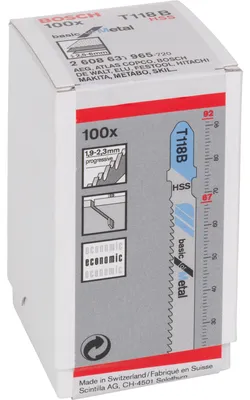 Immagine prodotto di Lama per seghetto alternativo T 118 B Basic per metallo, confezione da 100 pz