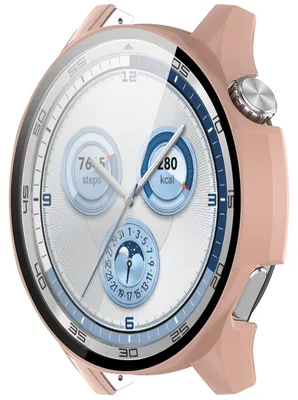 Immagine prodotto di Per Huawei Watch GT 5 46mm Custodia in plastica per orologio + vetro rigido protettivo rosa