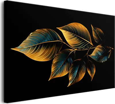 Obrázek produktu pro Plátno obraz nástěnná dekorace do ložnice zlatý list 80x120