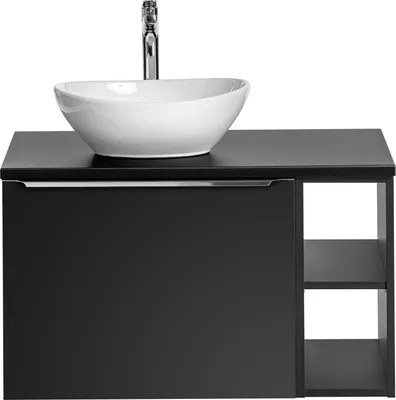 Produktbild von Badmöbel Set SANTA FE 80 cm mit Waschbecken LOLA SCHWARZ MATT SOFT-CLOSE