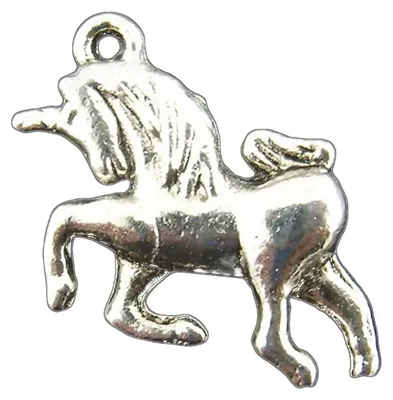 20 Charm Anhänger 'Einhorn', 29 x 16 mm, altsilber