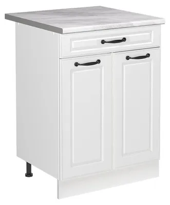 Obrázek produktu pro Skříňka pod dřez Vicco R-Line Bílý venkovský dům/Bílá 60 cm pracovní deska Mramor, Model 73038