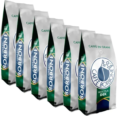 Produktbild von Caffè Borbone DEK 6x1kg | Entkoffeinierte Kaffeebohnen | Italienischer Espresso koffeinfrei