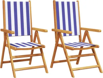 Produktbild von VidaXL 367662, Terrasse, Akazienholz, Polyester, Blau, Weiß, 110 kg, 570 mm, 700 mm