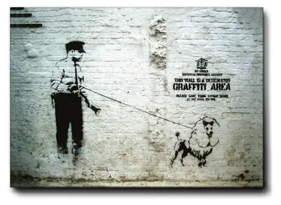 Produktbild von Banksy - Graffiti-Bereich - 140L x 100B cm - Premium Loom Canvas mit hoher Dicke