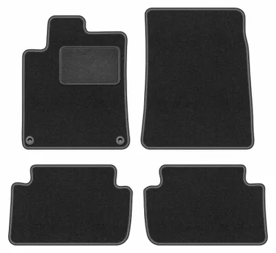 Image de Tapis de sol en moquette pour Peugeot 407 2004-2011 (coupé/berline/break) – jeu 4 pièces, gris graphite, sur mesure – Wielganizator LUX