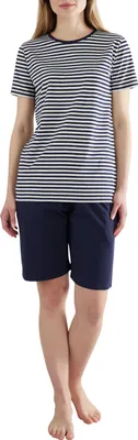 Produktbild von Grözburg Damen Schlafanzug Kurz – Zweiteiliges Baumwoll-Pyjama Set mit Rundhals Größe: 40