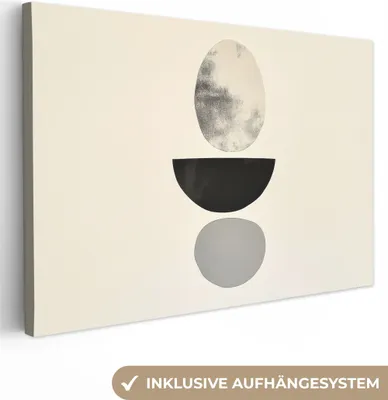 Obrázok produktu pre Plátno 120x80 cm - Japandi - Tvary - béžová, obraz Moderné, nástenné dekorácie, maľba