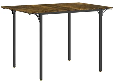 Produktbild von Klappbarer Esstisch im Industriestil fš¹r 2-4 Personen aus Holz und Metall, 120 x 79 x 79 cm, rustikales Braun