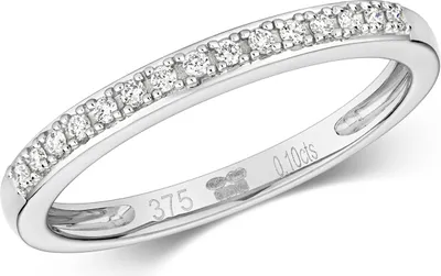 Produktbild von Funkelndes Feuer 9 Karat (375) Weißgold Halb Eternity Diamant Damenring Brillant-Schliff 0.10 Karat H - SI3-I1, 55 (17.5); TRS319199KWRSO
