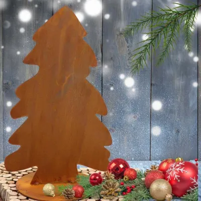 Image de Sapin de Noël en rouille noble | Décoration de Noël petit sapin