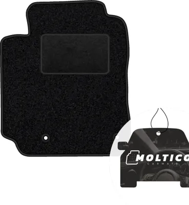 Produktbild von moto-MOLTICO Fahrer Fußmatte Auto Velours Fahrerseite Autoteppiche Schwarz Fahrermatte 1-teilig passend für Toyota Yaris I 1999-2005