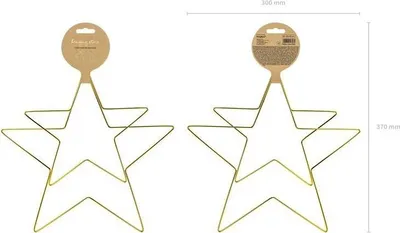 Produktbild von Stern Deko Metall zum Aufhängen 20cm / 28cm gold 2er Set