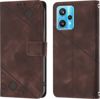 Produktbild von Hülle für OPPO Realme 9 Pro+ 5G Prägung Flip Leder Brieftasche Schutzhülle mit Ständer Braun
