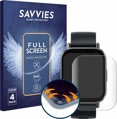 Produktbild von 4x Savvies Fullscreen Schutzfolie für Xiaomi Redmi Watch 5 Active Displayschutz Folie Fullcover Klar Transparent