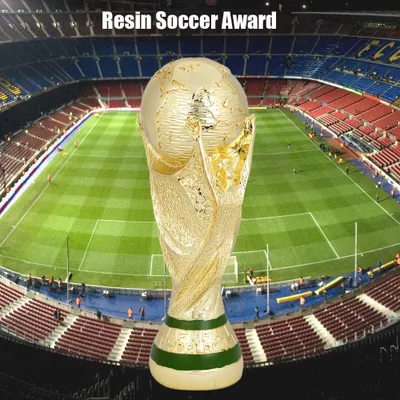 Produktbild von Fußballspiel-Trophäenmodell aus Kunstharz, Sammlerstück, Dekoration für Zuhause, Geschenk (27 cm)