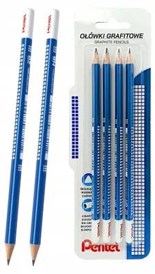 Zdjęcie produktu dla Ołówek trójkątny HB+2B 4 sztuki Pentel