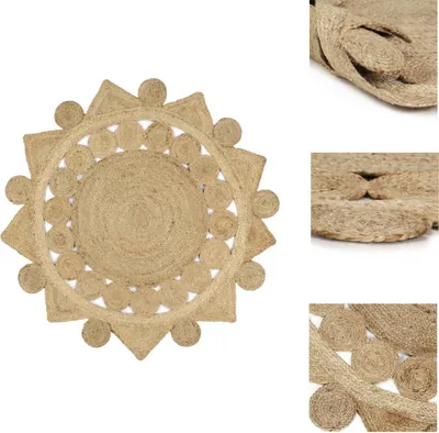Produktbild von vidaXL Teppich Handgefertigt Jute Geflochten 120 cm -  Teppiche