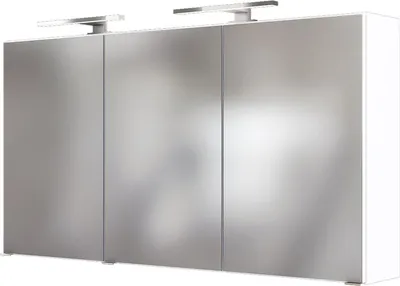 Produktbild von 3D-Spiegelschrank Badschrank Hängeschrank Spiegel Wandschrank Badmöbel "Baabe I" Weiß 120 cm