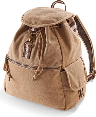 Produktbild von Quadra QD612 | Vintage Canvas Backpack / Rucksack | 30 x 36 x 16 cm - Farbe: Sahara - Größe: 30 x 36 x 16 cm