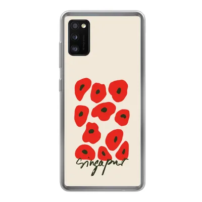 Produktbild von MuchoWow® Handyhülle Schutzhülle Hülle für Samsung Galaxy A41 Blumen - Mohn - Muster Silikon Softcase Handy Hülle - Mobiltelefon