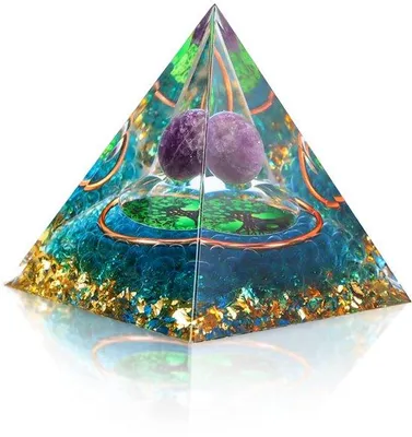 Obrázok produktu pre Azomor Ručne vyrobená ametystová pyramída na meditáciu a ako dekorácia do domácnosti