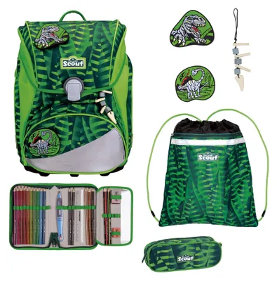 Produktbild von Scout Alpha Danger Dino Schulrucksack Set 4tlg.
