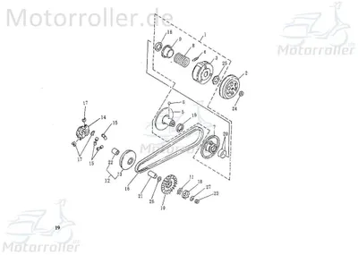 Produktbild von SMC Riemenscheibe Rex 50 Scooter Luftrad Roller 50ccm 2Takt Motorroller.de Keilriemenscheibe Flügelrad Lüfterrad Lauf-Rad Keilriemen-Scheibe Service