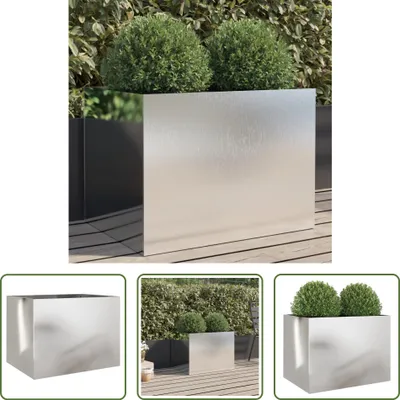 Zdjęcie produktu dla The Living Store Srebrna donica 62x47x46 cm ze stali nierdzewnej