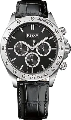 Produktbild von Hugo Boss Ikon Chronograph Uhr Herrenuhr Lederarmband schwarz
