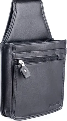 Produktbild von SWISSONA Kellnertasche schwarz aus strapazierfähigem Kunst-Leder - Kellnergeldbörse/Hüfttasche/Holster - praktisches Gastronomie Zubehör, Kellner