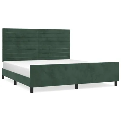 Immagine prodotto di vidaXL Struttura letto senza materasso verde scuro 160x200 cm velluto