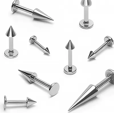 Produktbild von Labret Piercing Lippenpiercing Stab Monroe Madonna Medusa Stecker Stud Rosè Gold Spike Spitze 1,2 mm 10 mm